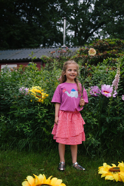Roze meisjes T-shirt met schattige olifantenprint – Daily Brat | Verkrijgbaar bij Little Fashion Addict