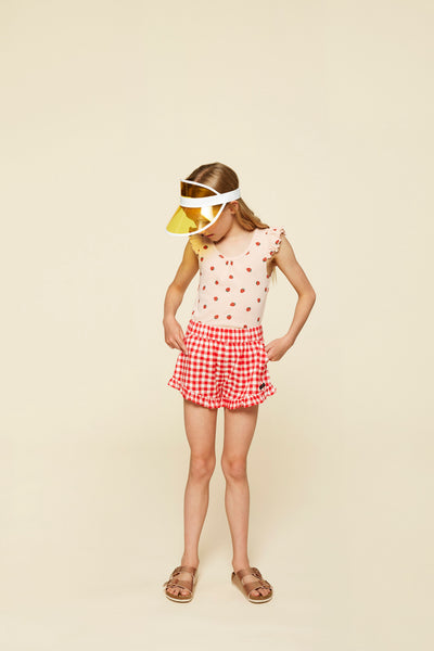 Meisjesshort met geruit patroon - Pearl Shorts Poppy Check van A Monday In Copenhagen | Verkrijgbaar bij Little Fashion Addict