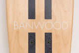 Banwood Skateboard - Natuurkleurig skateboard met donkerblauwe strepen voor kinderen vanaf 3 jaar - Verkrijgbaar bij Littlefashionaddict.com