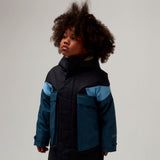 Gosoaky City Fox winterjas in Denim Multi met kleurblokken en imitatiebont | Ontdek Gosoaky bij Little Fashion Addict
