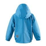 Korte blauwe regenjas voor jongens en meisjes van Gosoaky – model The Lion. | Verkrijgbaar bij Little Fashion Addict