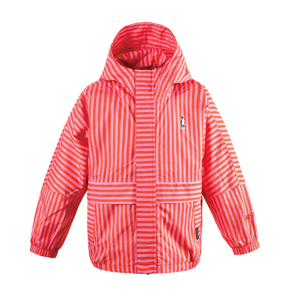 Gosoaky The Lion regenjas meisjes rood roze gestreept | Gosoaky The Lion Candy Stripes - Verkrijgbaar bij Little Fashion Addict