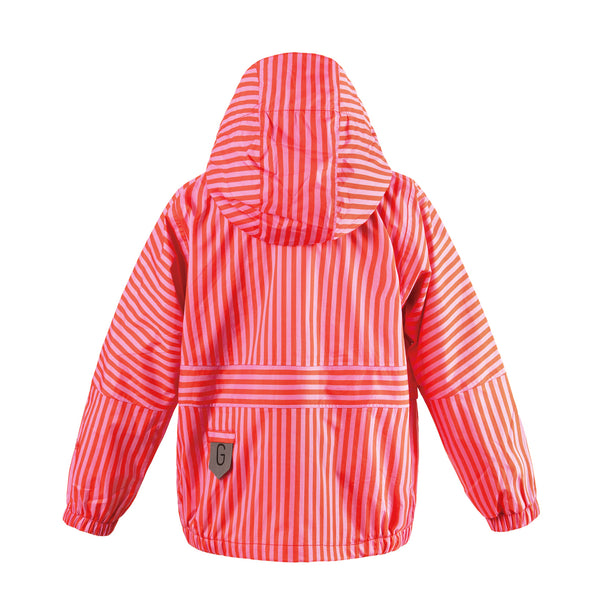 Gosoaky The Lion regenjas meisjes rood roze gestreept | Gosoaky The Lion Candy Stripes - Verkrijgbaar bij Little Fashion Addict