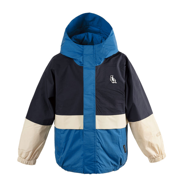 Gosoaky The Lion regenjas voor jongens in blauw met kleurvlakken - Verkrijgbaar bij Little Fashion Addict