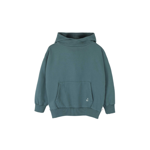 Jenest Chris Hoodie Seafoam Green – petrolgroene hoodie voor jongens met kangoeroezak | Verkrijgbaar bij Little Fashion Addict