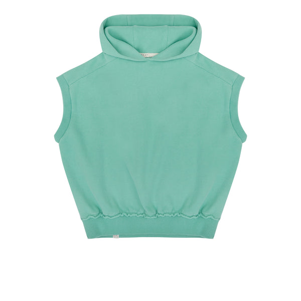 Mouwloze Hoody in het lichtgroen voor jongens en meisjes van Jenest. | Taka Sleevless Hoody Watermelon Green | Verkrijgbaar bij Little Fashion Addict