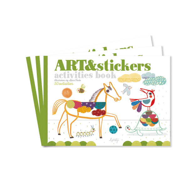 Little Fashion Addict - Londji - Stickerboek 'Art & Stickers' - 50 illustraties om af te werken - Vanaf 3 tot 8 jaar - Verkrijgbaar bij Littlefashionaddict.com