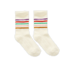 Crèmekleurige sokken met speelse strepen voor jongens en meisjes uit de Venice Beach Baby collectie van Sproet & Sprout