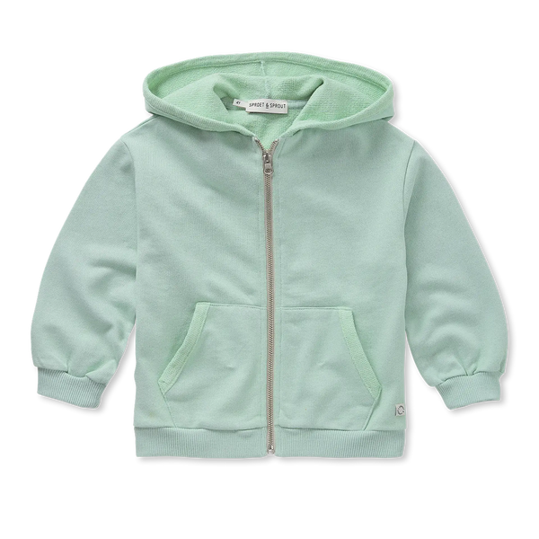 Unisex Hoodie met rits in muntgroen van Sproet & Sprout | Sweatshirt Hoody Sproet Silt Green uit de Champions League of Fun Collectie - Verkrijgbaar bij Little Fashion Addict