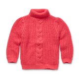 Littlefashionaddict - Sproet & Sprout - AW23 - The Alpine Hut - Cable Sweater Raspberry Pink - in het framboosroze - Voor meisjes - Vanaf 4 tot 10 jaar in stock en verkrijgbaar bij Little Fashion Addict