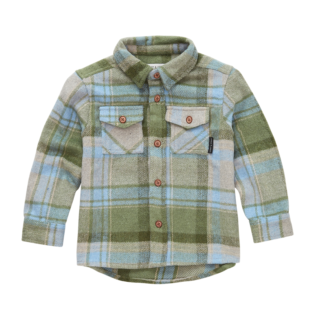 Sproet & Sprout - Boys Check Shirt | Shady Green