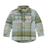 Jongenshemd met grote ruiten in donkergroen, blauw en beige van Sproet & Sprout | Boys Check Shirt Shady Green | A Cosmic Romance collectie