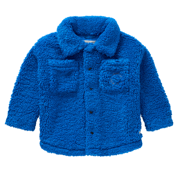 Unisex teddy jas in helder kobaltblauw uit de Club Chaos collectie van Sproet & Sprout.