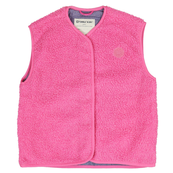 Roze teddy bodywarmer Libre van Tumble ’n Dry – zacht, warm en perfect voor frisse dagen. | Ontdek Tumble 'n Dry bij Little Fashion Addict