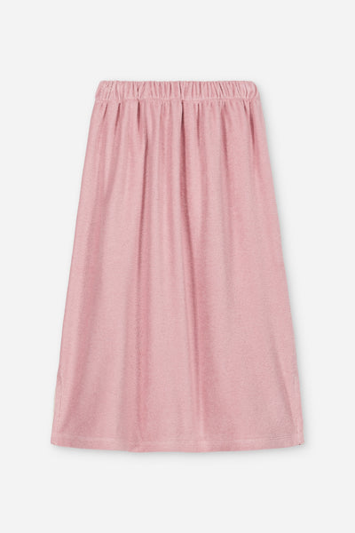 Jupe Lee Blush | lange lichtroze badstof rok van We Are Kids | Verkrijgbaar bij Little Fashion Addict