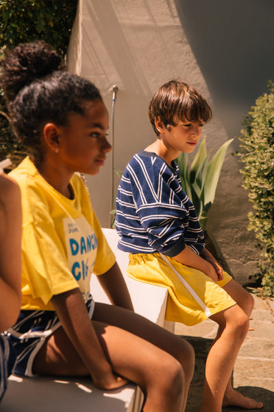 Sweat Nat Navy Stripes | Gestreepte sweater in badstof donkerblauw voor jongens We Are Kids | Verkrijgbaar bij Little Fashion Addict