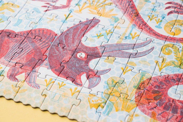 Londji Kinderpuzzel - Puzzel 200 stukken met 2 vergrootglazen - Discover the dinosaurs - Voor kinderen vanaf 6 jaar - Verkrijgbaar bij Littlefashionaddict.com