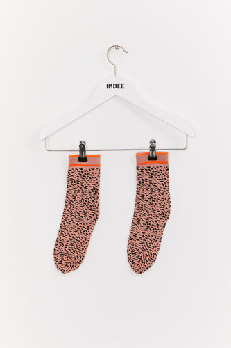 Little Fashion Addict - Sokken - Keoni Short Socks animal patern rosewood - van het Belgische merk Indee - mode voor tienermeisjes vanaf 8 jaar.