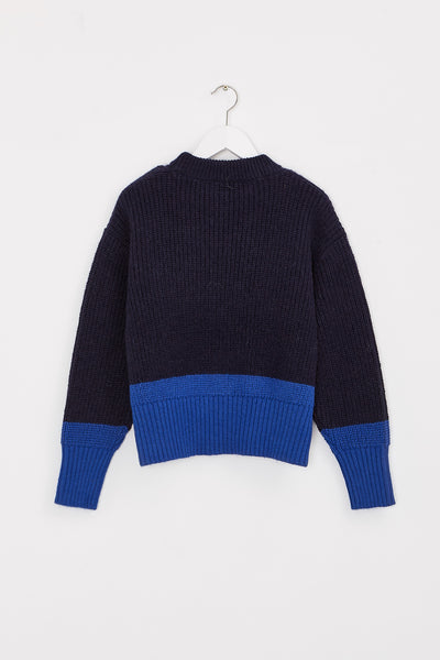 INDEE - Belgische modemerk - Kiss Knit-Sweater in Midnight Blue - verkrijgbaar bij littlefashionaddict.com