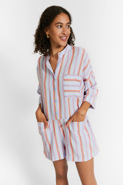 Little Fashion Addict - INDEE - Lusaka Jumpsuit Iceberg Blue (lichtblauw met strepen) - Belgisch modemerk voor tieners