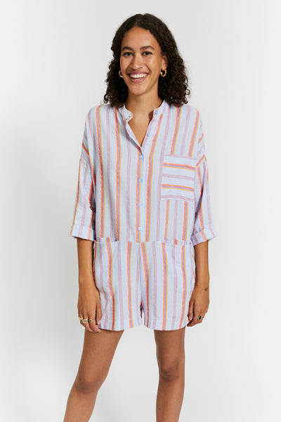 Little Fashion Addict - INDEE - Lusaka Jumpsuit Iceberg Blue (lichtblauw met strepen) - Belgisch modemerk voor tieners