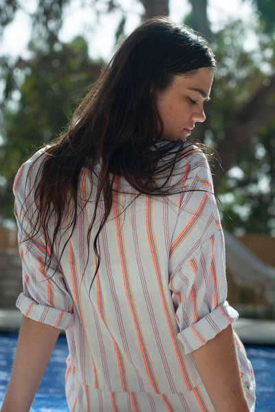 Little Fashion Addict - INDEE - Lusaka Jumpsuit Iceberg Blue (lichtblauw met strepen) - Belgisch modemerk voor tieners