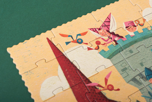 Londji Kinderpuzzel - Puzzel 100 stukken - Go To The Medieval Times - Voor kids vanaf 5 jaar - Verkrijgbaar bij Littlefashionaddict.com