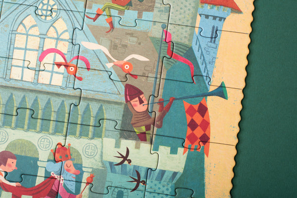 Londji Kinderpuzzel - Puzzel 100 stukken - Go To The Medieval Times - Voor kids vanaf 5 jaar - Verkrijgbaar bij Littlefashionaddict.com