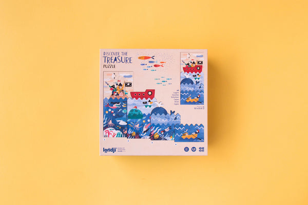 Londji  Kinderpuzzel - Set van 4 puzzels - Discover The Treasure - Voor kids vanaf 3 jaar - Verkrijgbaar bij Littlefashionaddict.com