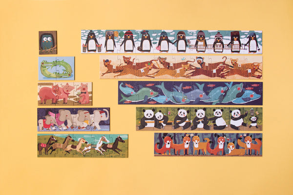 Londji Kinderpuzzel - Set van 10 puzzels 10 Penguins - Voor kids vanaf 3 jaar - Verkrijgbaar bij Littlefashionaddict.com