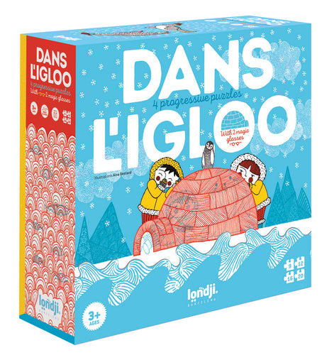 Londji Kinderpuzzel - Set van 4 puzzels - Dans L'Igloo - Voor kids vanaf 3 jaar - Verkrijgbaar bij Littlefashionaddict.com