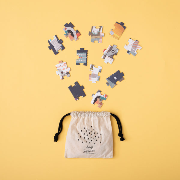 Londji Kinderpuzzel - Pocket Puzzel 36 stukken - Astronaut - Voor kids vanaf 3 jaar - Verkrijgbaar bij Littlefashionaddict.com