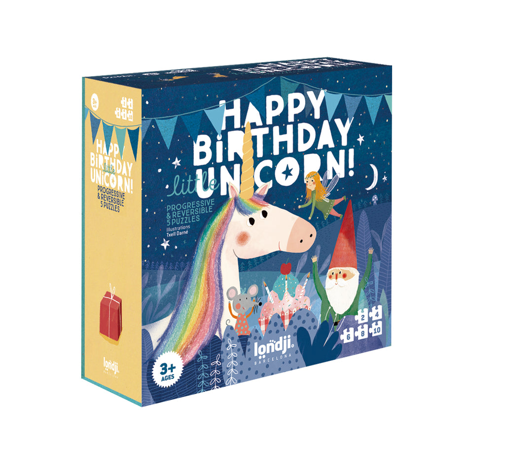 Londji - Set van 5 puzzels | Happy Birthday Unicorn