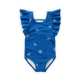 Little Fashion Addict - Sproet & Sprout – Swimsuit Ruffle umbrella Print - Kleur: Azzurra Blue - Voor meisjes - Meisjesmode - Collectie: Tuscan Holiday at Nonna's - verkrijgbaar bij Littlefashionaddict.com