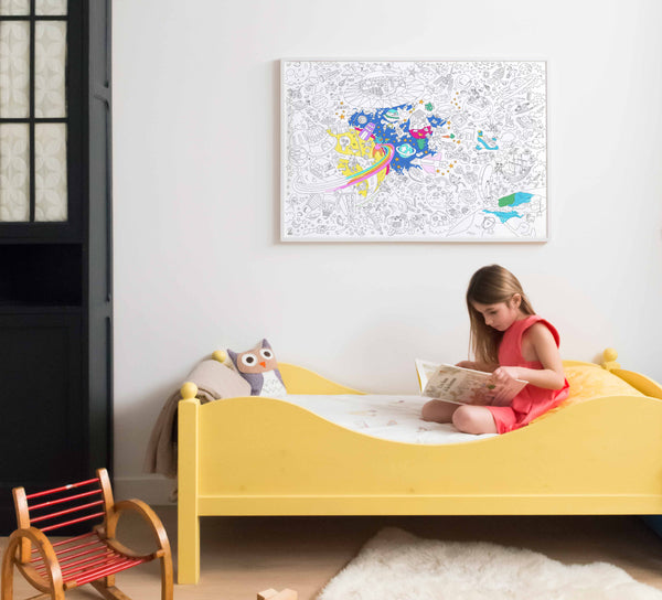 Omy - Giant coloring poster Cosmos: Trip in space - Verkrijgbaar bij littlefashionaddict.com