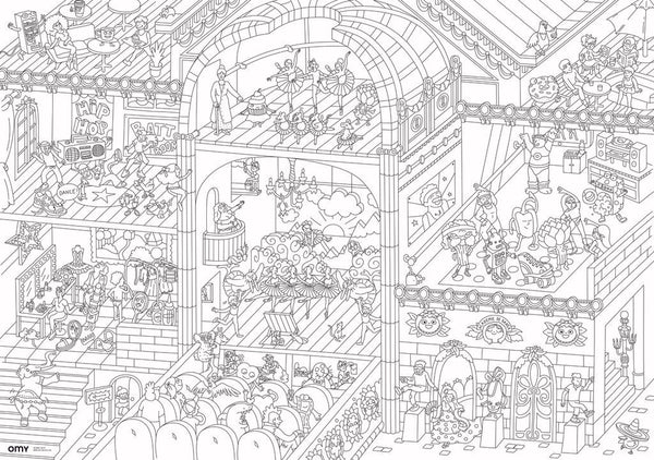 Omy - Giant coloring poster Dance - Verkrijgbaar bij littlefashionaddict.com