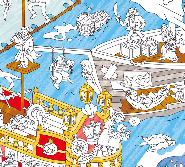 Omy - Giant coloring poster Pirates - Verkrijgbaar bij littlefashionaddict.com