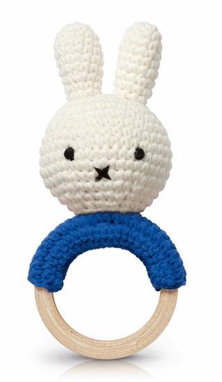 Just Dutch - Handgemaakte bijtring van Nijntje met belletje - Donkerblauw