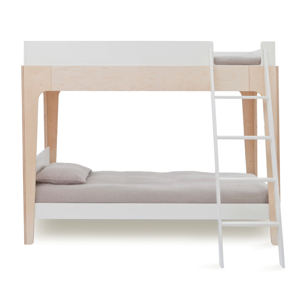 PERCH Stapelbed - wit/berkenhout