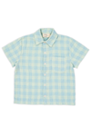 Summer Printed Shirt Mediterranean Check van Wander & Wonder met een blauw-groen ruitpatroon. | Verkrijgbaar bij Little Fashion Addict