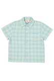 Summer Printed Shirt Mediterranean Check van Wander & Wonder met een blauw-groen ruitpatroon. | Verkrijgbaar bij Little Fashion Addict