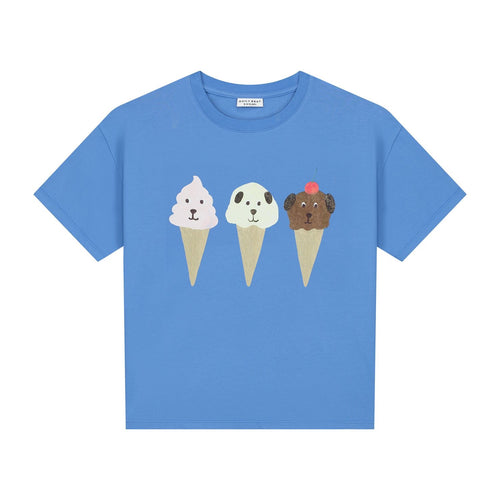 smize cream t-shirt marine Daily Brat – comfortabele basic t-shirt voor jongens en meisjes met speelse print | Verkrijgbaar bij Little Fashion Addict