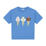 smize cream t-shirt marine Daily Brat – comfortabele basic t-shirt voor jongens en meisjes met speelse print | Verkrijgbaar bij Little Fashion Addict