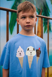smize cream t-shirt marine Daily Brat – comfortabele basic t-shirt voor jongens en meisjes met speelse print | Verkrijgbaar bij Little Fashion Addict