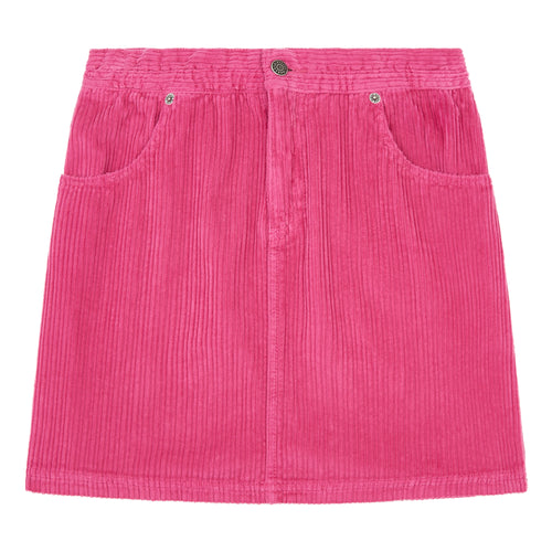 Hundred Pieces - Organic Cotton Velvet Skirt - Kort ribfluwelen rokje in het fuschia - Verkrijgbaar bij Littlefashionaddict.com