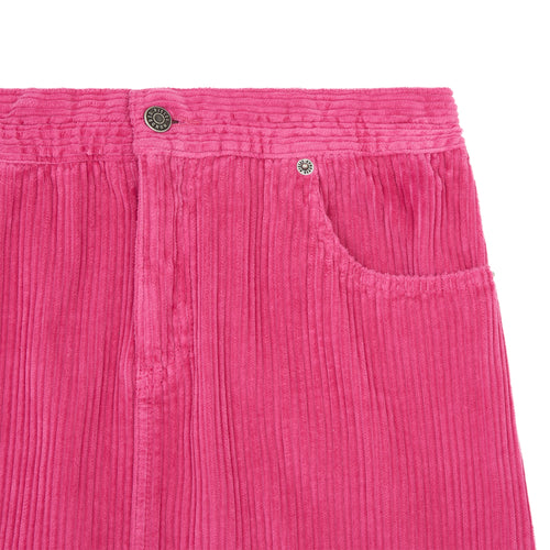 Hundred Pieces - Organic Cotton Velvet Skirt - Kort ribfluwelen rokje in het fuschia - Verkrijgbaar bij Littlefashionaddict.com