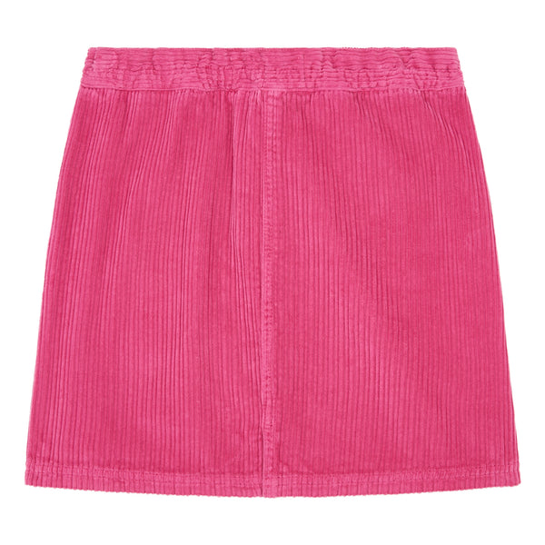 Hundred Pieces - Organic Cotton Velvet Skirt - Kort ribfluwelen rokje in het fuschia - Verkrijgbaar bij Littlefashionaddict.com