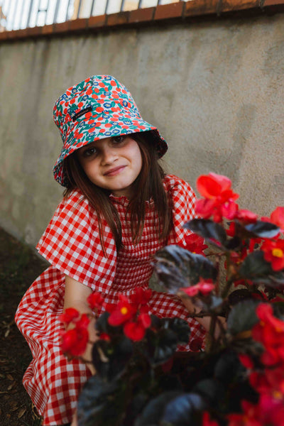 Geruit meisjesjurkje van A Monday in Copenhagen | Eliya Dress - Poppy Check Verkrijgbaar bij Little Fashion Addict
