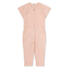 Roze katoenen jumpsuit met korte mouwen en ritssluiting voor meisjes van A Monday in Copenhagen | Verkrijgbaar bij Little Fashion Addict