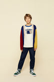 Donkerblauwe jeans voor jongens  en meisjes met elastische tailleband van A Monday in Copenhagen | Verkrijgbaar bij Little Fashion Addict